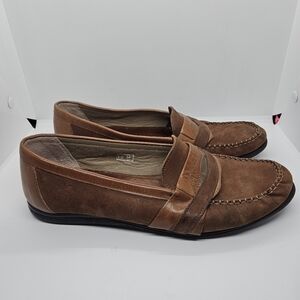 Bally Mesa brown leather penny loafers 10M